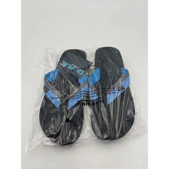 Qwave Men's Comfort Sandals, Black/Blue, Size 10/11 - Picture 4 of 4